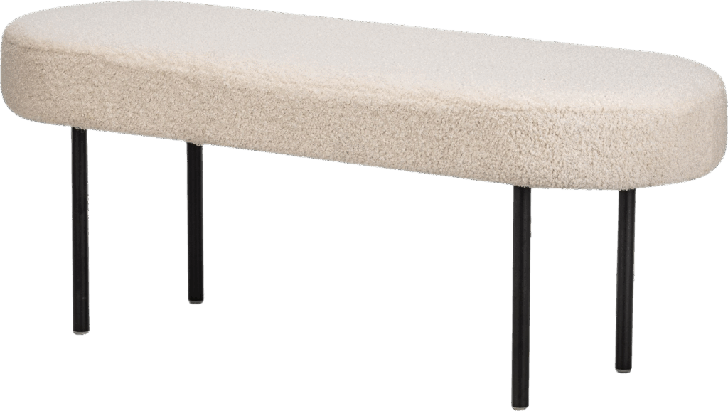 Bænk Nordlys Furniture Oslo i hvid bouclé H38ÃB100ÃD35 cm